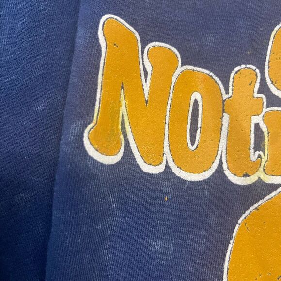 University of Notre Dame Navy Oversized Long Sleeve Bleach Dye Crop Top Medium - Picture 6 of 13